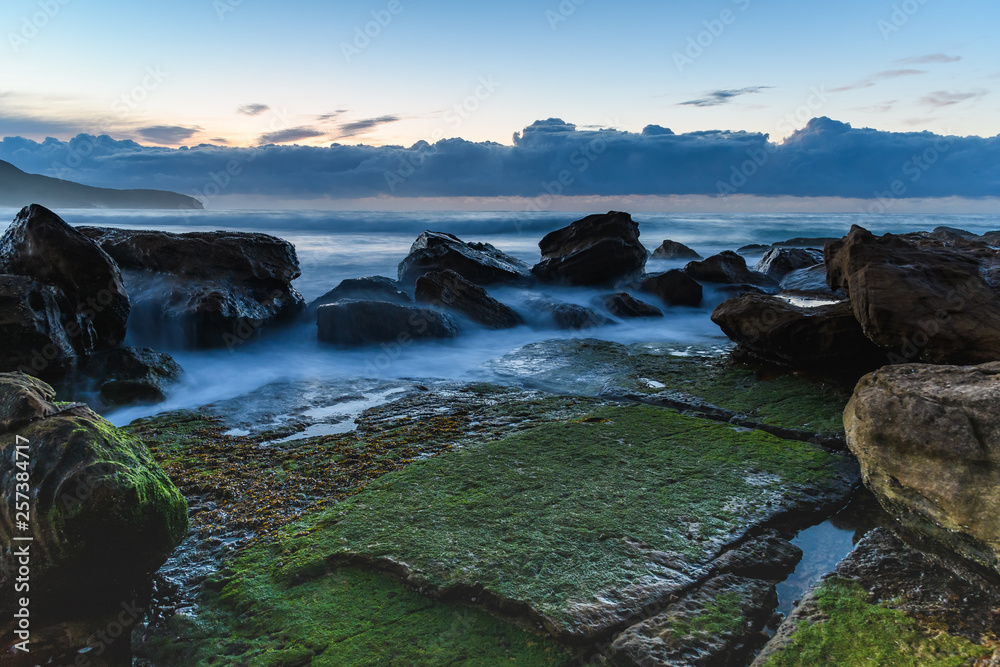 Rocking the Greens and Blues Dawn Seascape Rocking the Greens and Blues Dawn Seascape