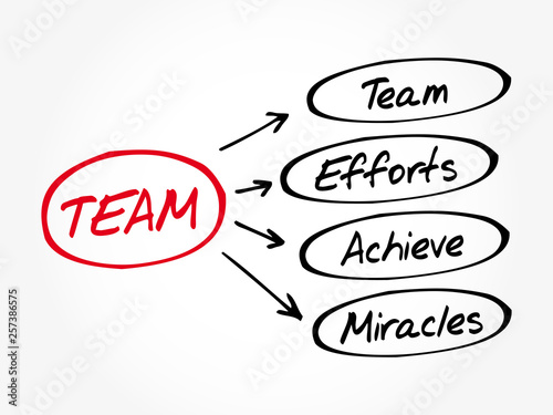TEAM - Team Efforts Achieve Miracles acronym, business concept