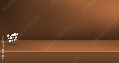 Vector,Empty dull color tan studio table room background ,product display with copy space for display of content design.Banner for advertise product on website.