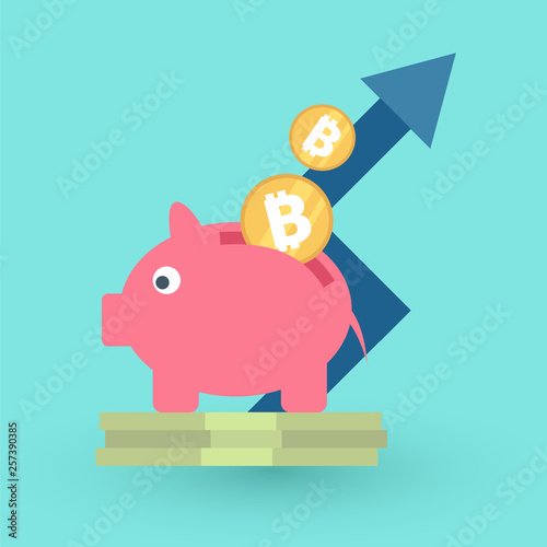 Icon with ico blockchain concept