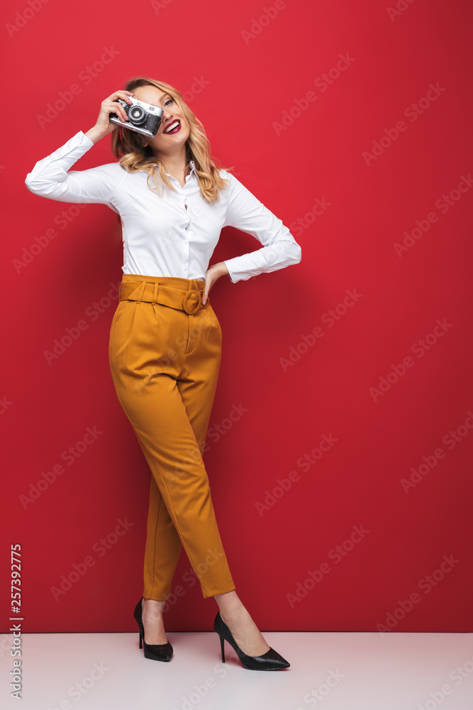 Full length of a beautiful young blonde woman