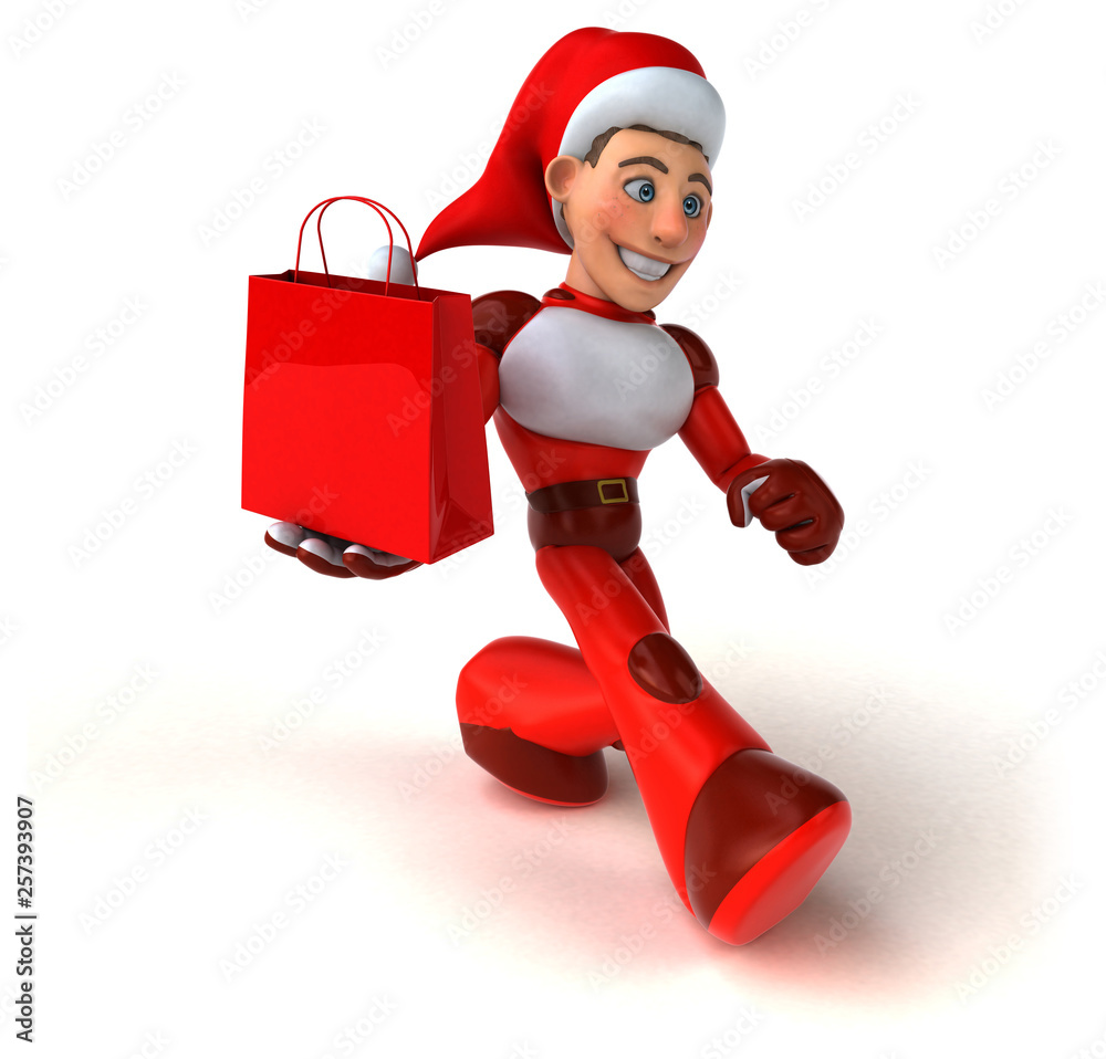 Fun Super Santa Claus - 3D Illustration Fun Super Santa Claus - 3D Illustration
