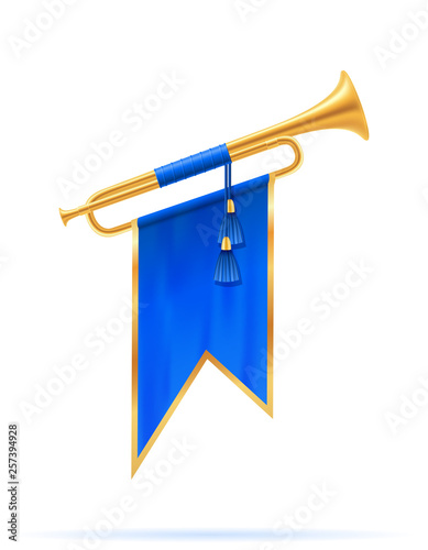 king royal golden horn trumpet vector illustration
