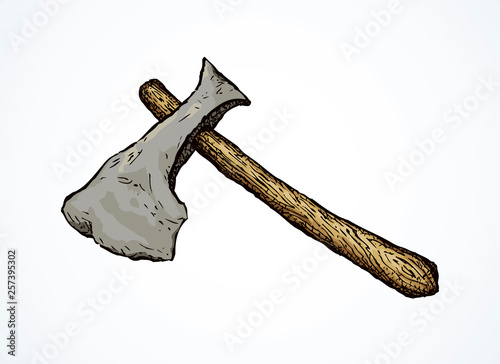 Axe. Vector in engraving style