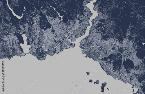 Fotografie, Obraz map of the city of Istanbul, Turkey
