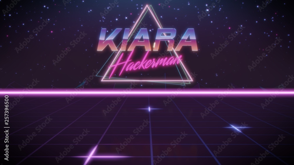first name Kiara in synthwave style