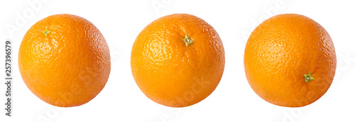 A set of oranges isolated on white background.