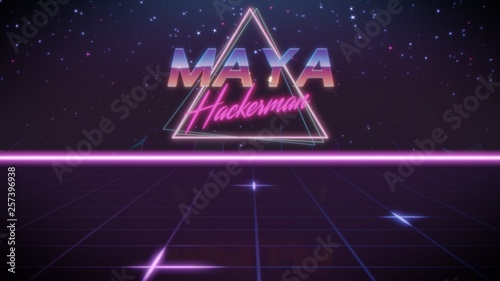 first name Maya in synthwave style