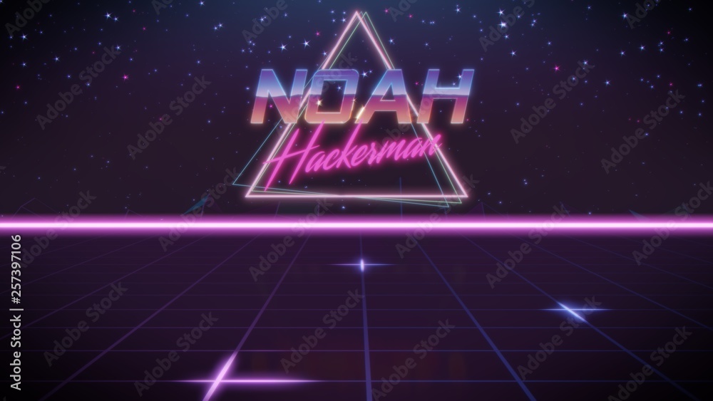 first name Noah in synthwave style first name Noah in synthwave style
