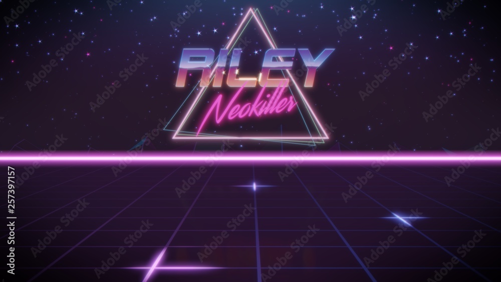 first name Riley in synthwave style first name Riley in synthwave style