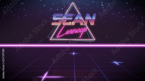 first name Sean in synthwave style