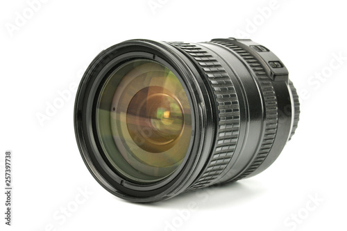 lens camera on white background