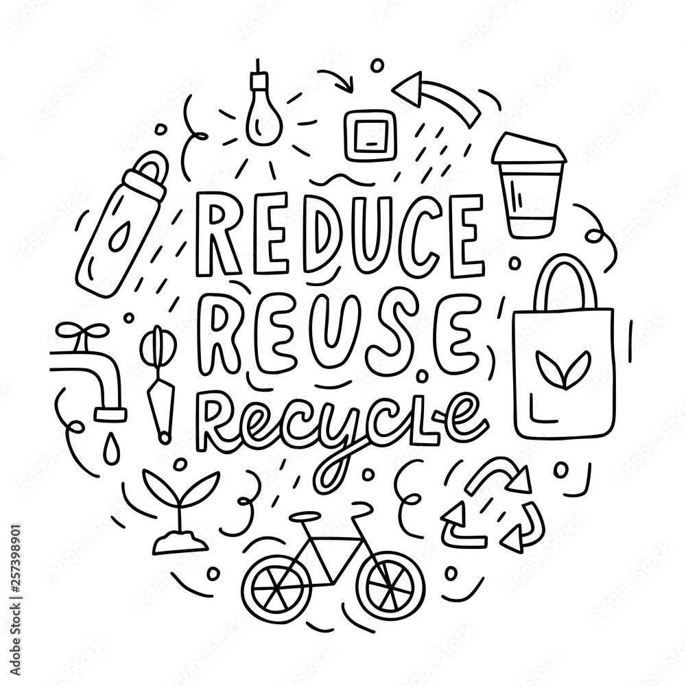 Free Coloring Pages Reduce Reuse Recycle