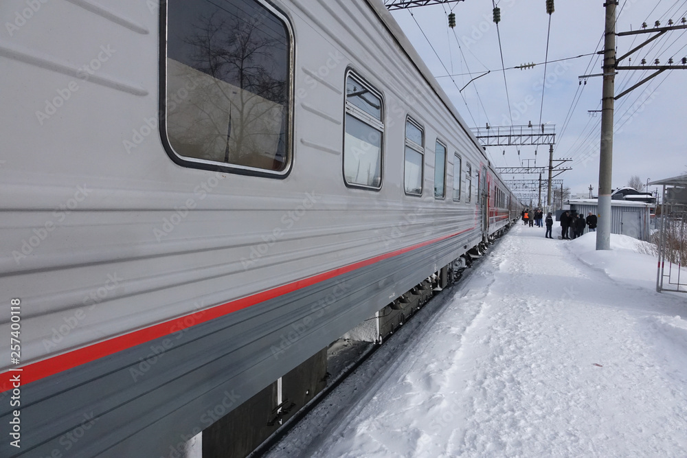 Fototapeta premium Russia; the sleeping train from St. Petersburg to Murmansk
