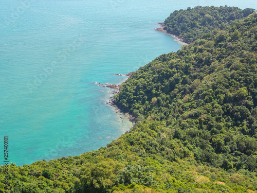 Paradise exotic seascape scenery. Coastline of tropical island in Angthong National Marine Park
