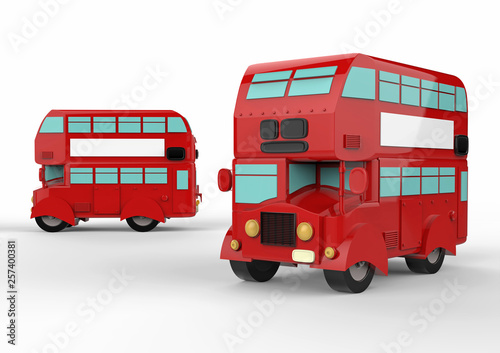 Fashion london doubledecker red bus. 3d render