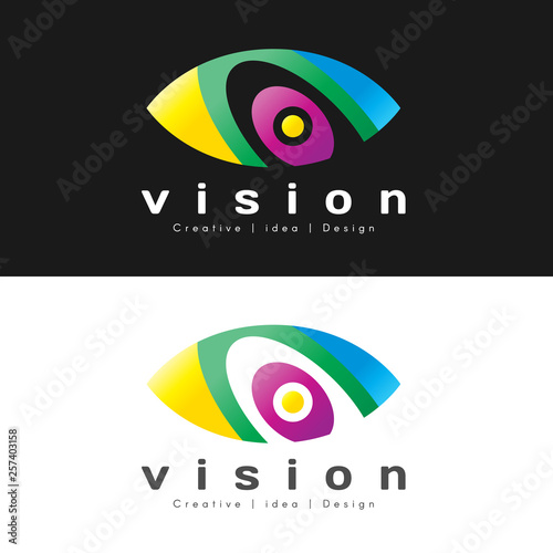 abstract colorful modern eye logo sign vector design