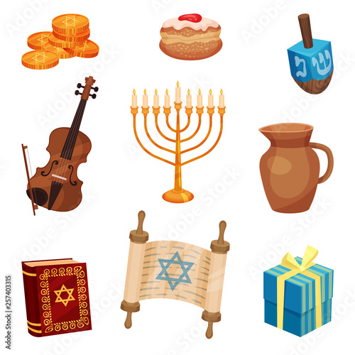 Happy Hanukkah concept. Jewish traditions and culture.