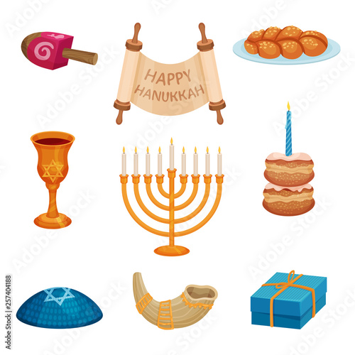 Happy Hanukkah concept. Jewish traditions and culture.