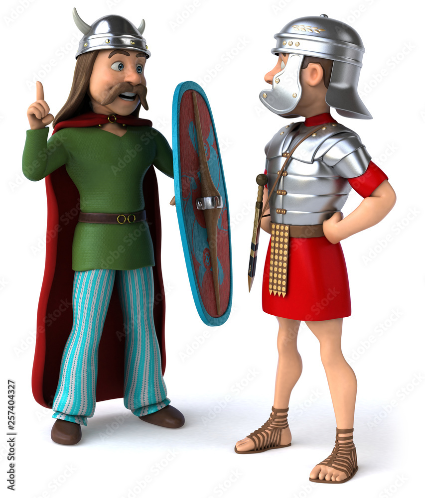 Roman and Gaul - 3D Illustration