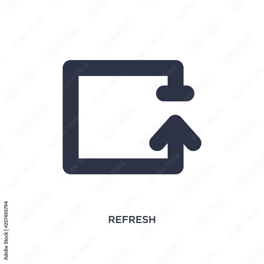 refresh icon on white background. Simple element illustration from arrows 2 concept. refresh icon on white background. Simple element illustration from arrows 2 concept.