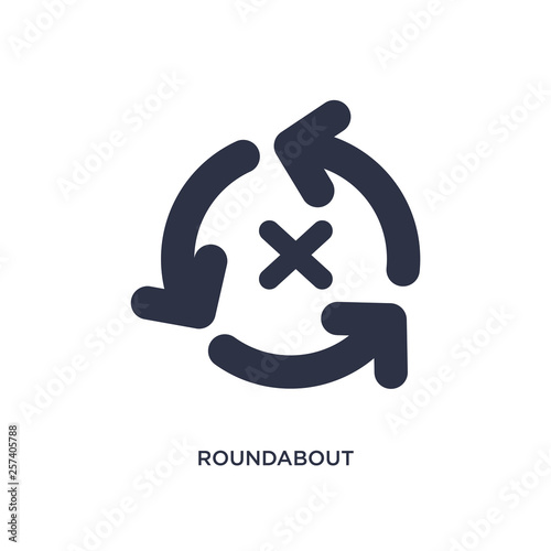 roundabout icon on white background. Simple element illustration from arrows 2 concept.