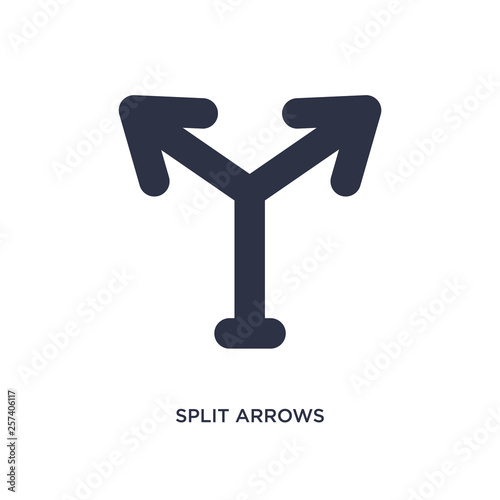 split arrows icon on white background. Simple element illustration from arrows concept.
