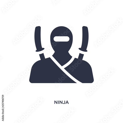 ninja icon on white background. Simple element illustration from asian concept.