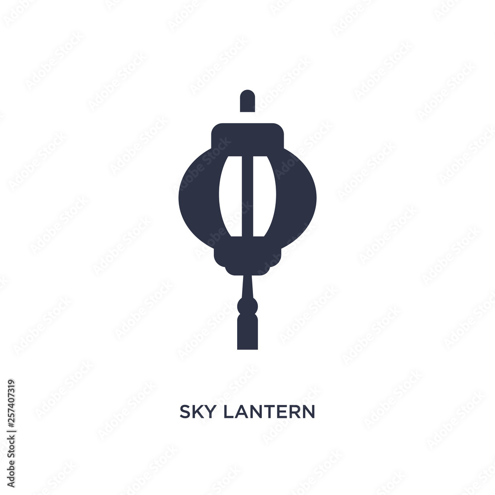 sky lantern icon on white background. Simple element illustration from asian concept. sky lantern icon on white background. Simple element illustration from asian concept.
