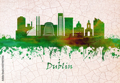 Canvas Print Dublin Ireland skyline