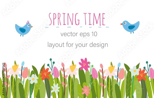 Vector Easter floral background.