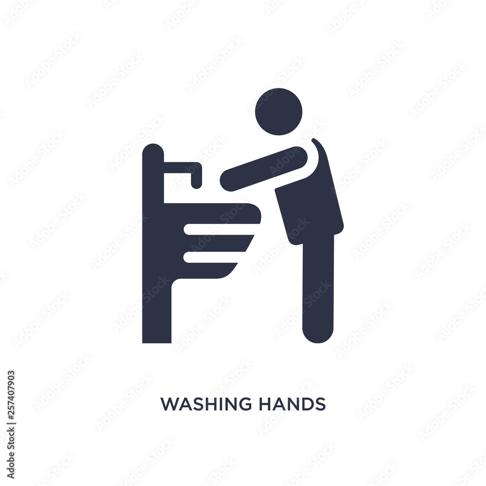 washing hands icon on white background. Simple element illustration from behavior concept. washing hands icon on white background. Simple element illustration from behavior concept.