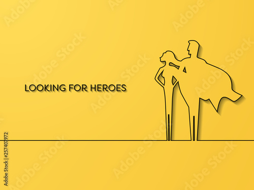 Fotografia Business superhero recruitment vector concept
