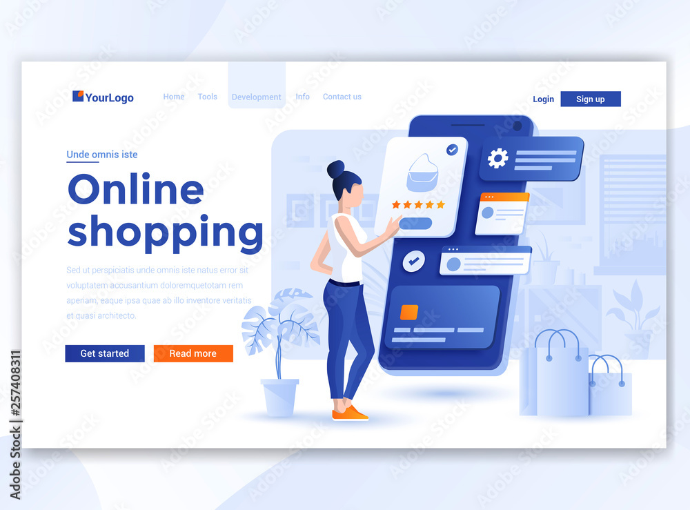 Flat Modern design of website template - Online Shopping Flat Modern design of website template - Online Shopping