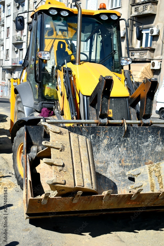 excavator on construction site