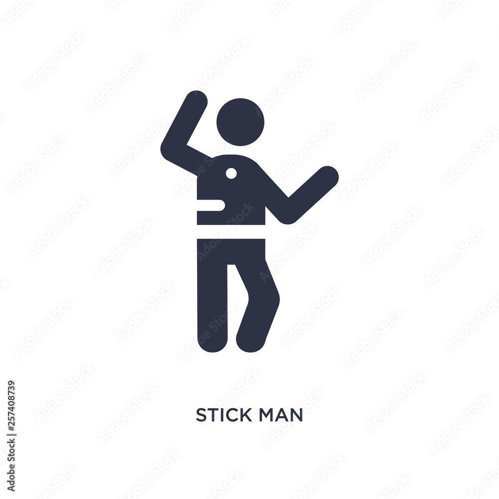stick man excersicing icon on white background. Simple element illustration from behavior concept. stick man excersicing icon on white background. Simple element illustration from behavior concept.