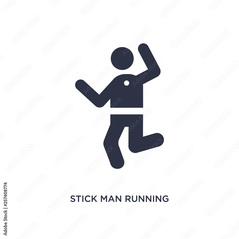 stick man running icon on white background. Simple element illustration from behavior concept. stick man running icon on white background. Simple element illustration from behavior concept.