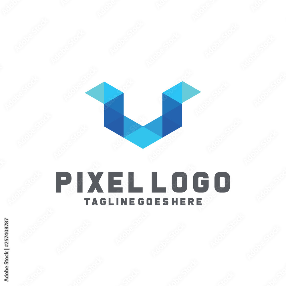 Fototapeta premium Pixel Logo / Technology Icon / Company Logo Vector / Modern Symbol Design Inspiration