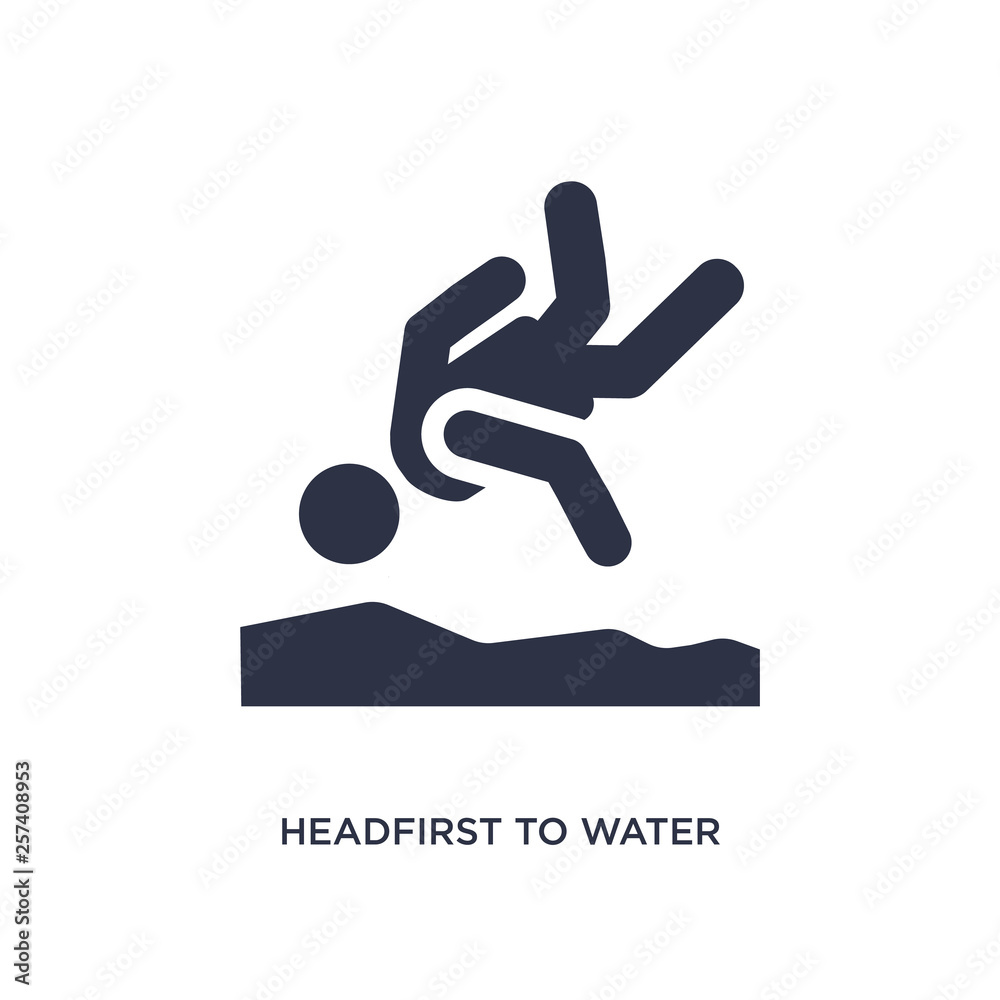 headfirst to water icon on white background. Simple element illustration from behavior concept. headfirst to water icon on white background. Simple element illustration from behavior concept.