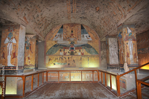 Bilde på lerret Valley of Kings, Luxor, Egypt, Pharaoh, Hieroglyphs, Frescoes