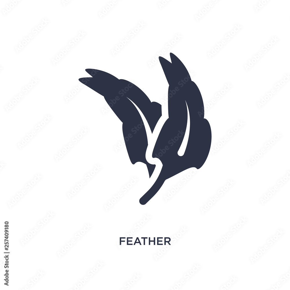 Naklejka premium feather icon on white background. Simple element illustration from brazilia concept.