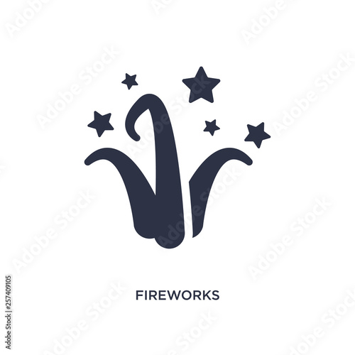 fireworks icon on white background. Simple element illustration from brazilia concept.