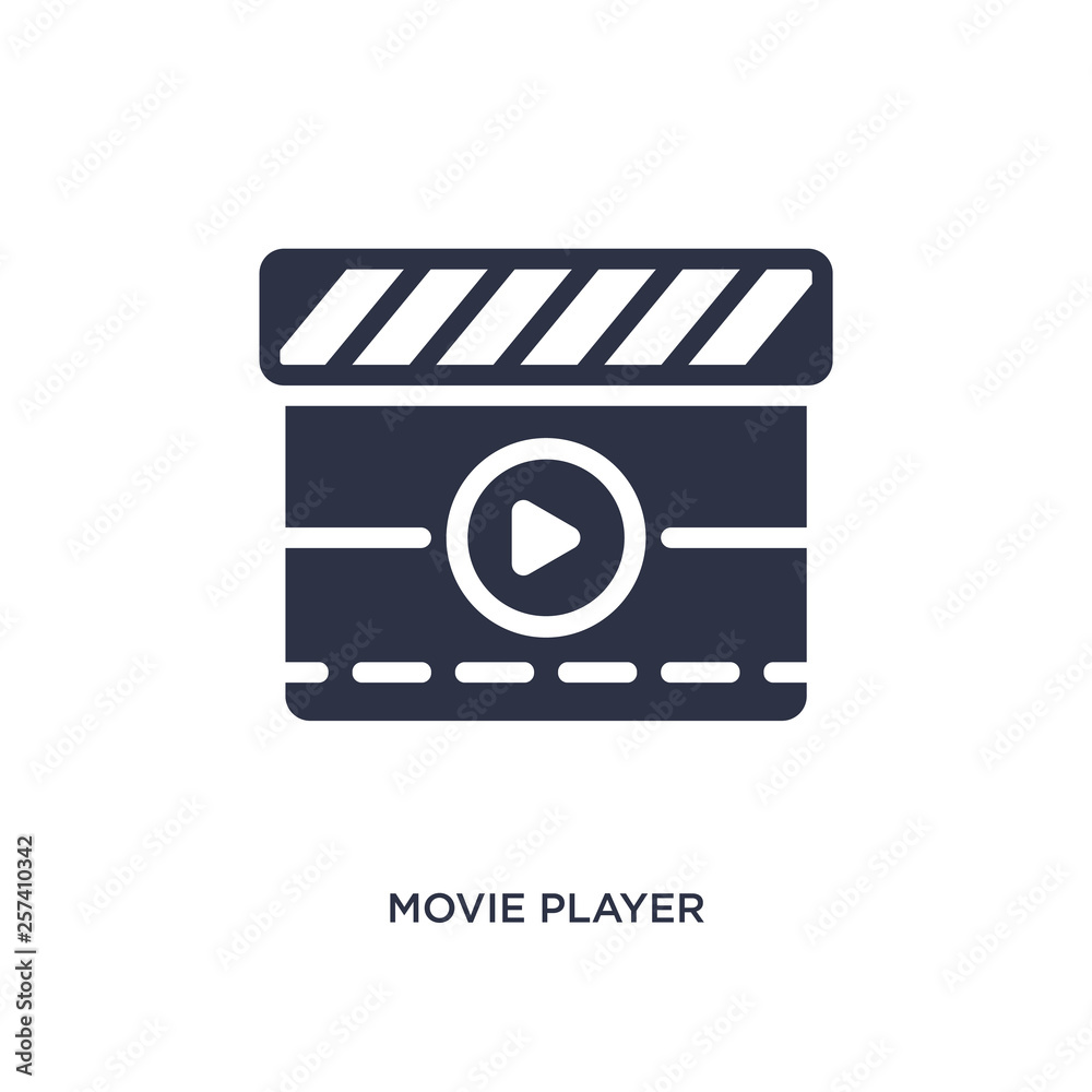 movie player icon on white background. Simple element illustration from ...