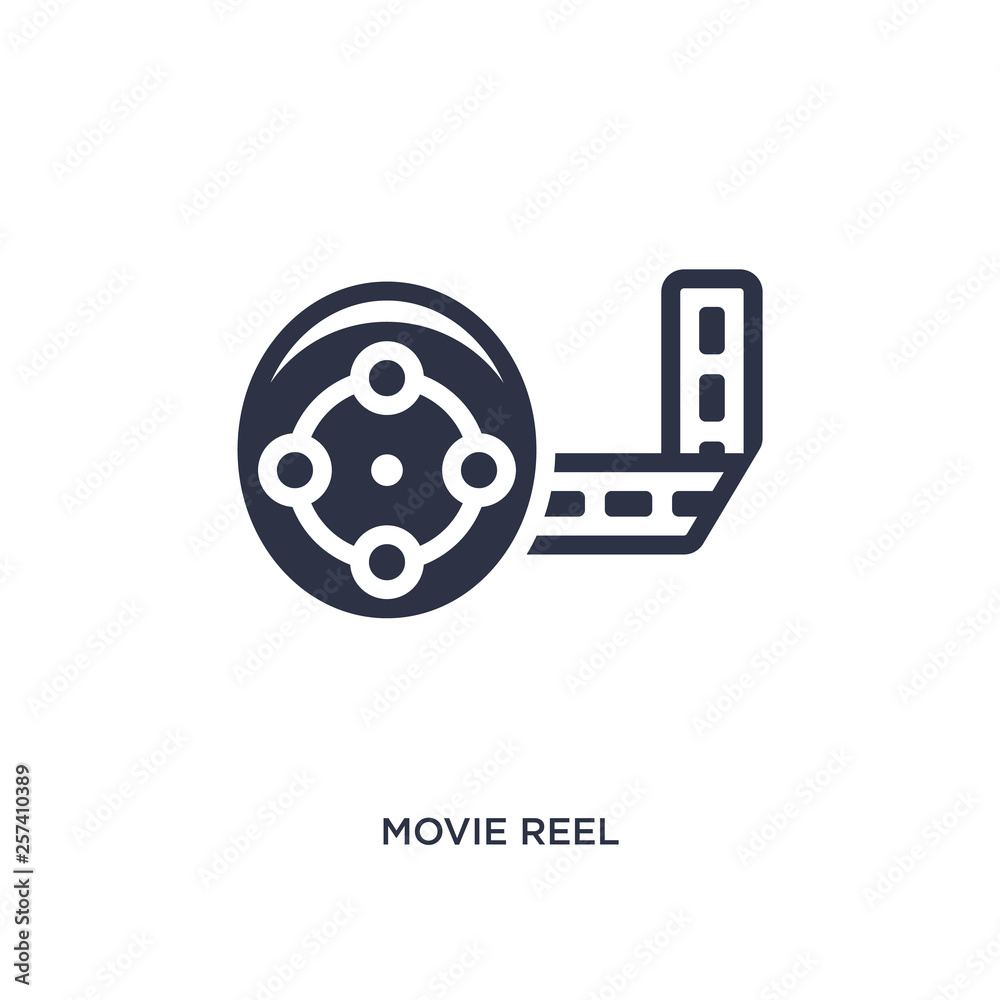 movie reel icon on white background. Simple element illustration from cinema concept.