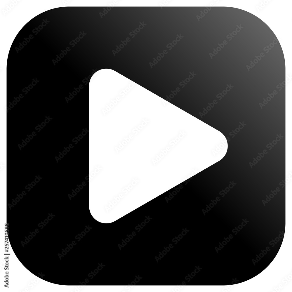Play button icon - black classic gradient, isolated - vector Play button icon - black classic gradient, isolated - vector