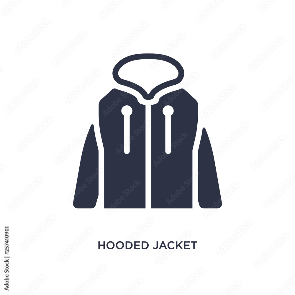 hooded jacket icon on white background. Simple element illustration from clothes concept. hooded jacket icon on white background. Simple element illustration from clothes concept.