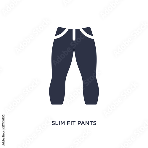 slim fit pants icon on white background. Simple element illustration from clothes concept.
