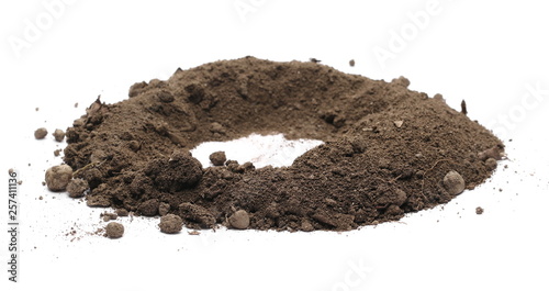 Dirt, soil isolated on white background