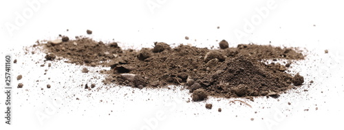 Dirt, soil isolated on white background