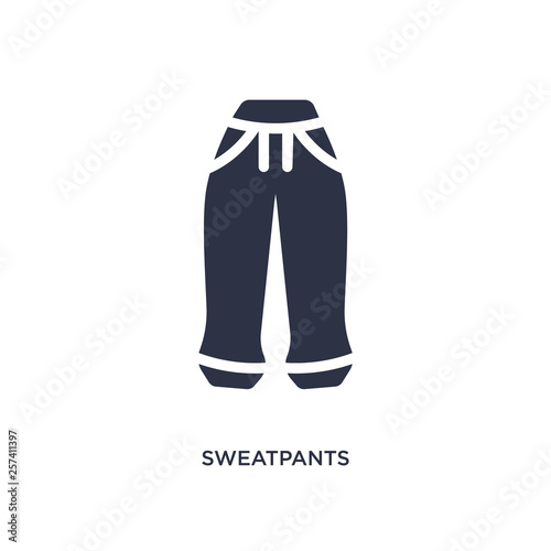 sweatpants icon on white background. Simple element illustration from clothes concept.